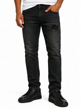 1/2 PRICE🔻2 Pairs of 5 Pocket Distressed Black Jeans 36 x 31